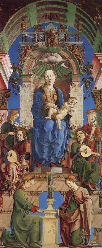 Cosimo Tura The Virgin and Child Enthroned with Angels Making Music oil painting image